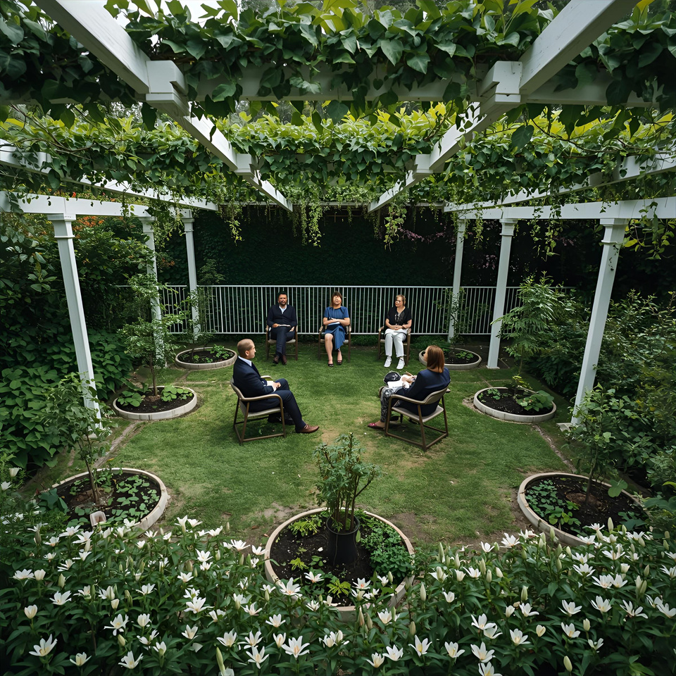 Ambiente natural integrado com móveis