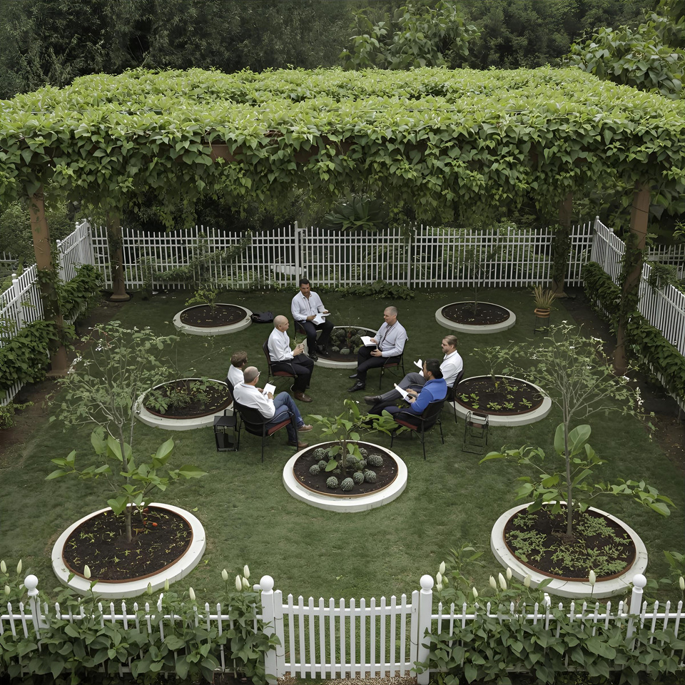 Vista aérea das hortas sociais ecointeligentes